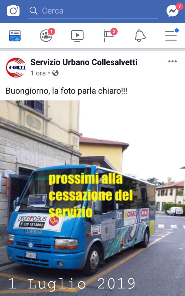 Interpellanza su trasporto pubblico urbano presentata da Cittadini in Comune per Collesalvetti