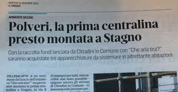 Avanti Tutta con CheAriaTira! A breve la prima centralina a Stagno!