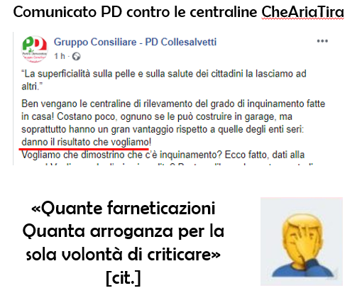 Follia PD: accusa CheAriaTira di malafede. ARPAT ci dà la risposta!