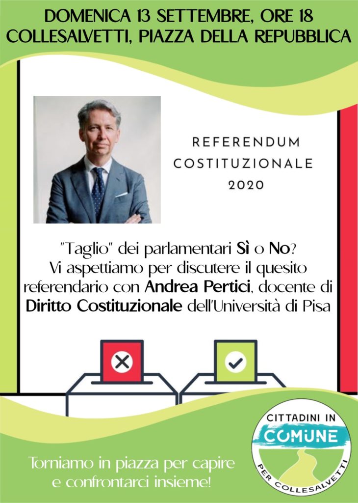 Incontro pubblico sul Referendum Costituzionale del 20-21 Settembre